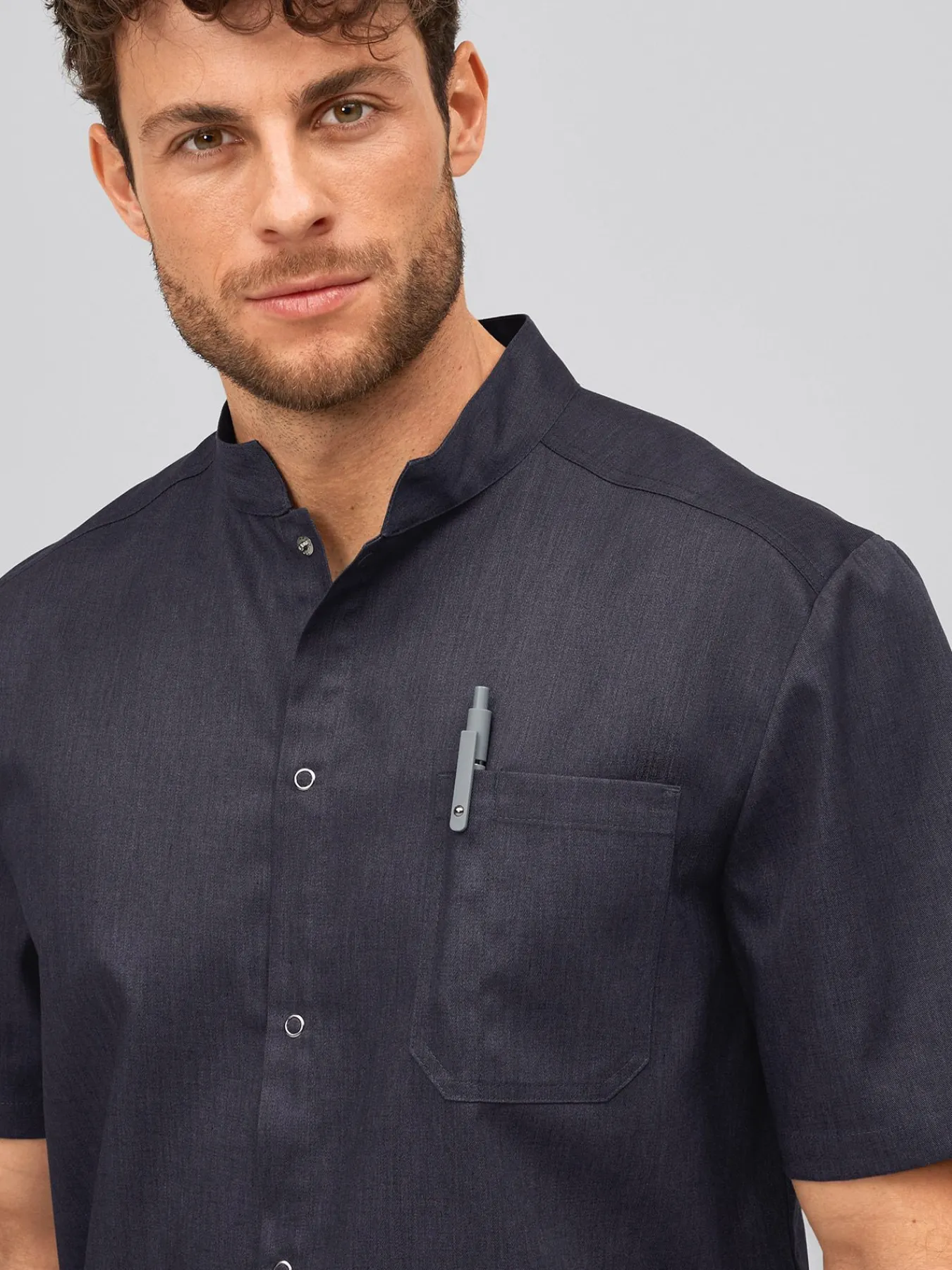 New Kasack ARNES mit Druckknopfleiste Herren Kasacks Mit Verschluss
