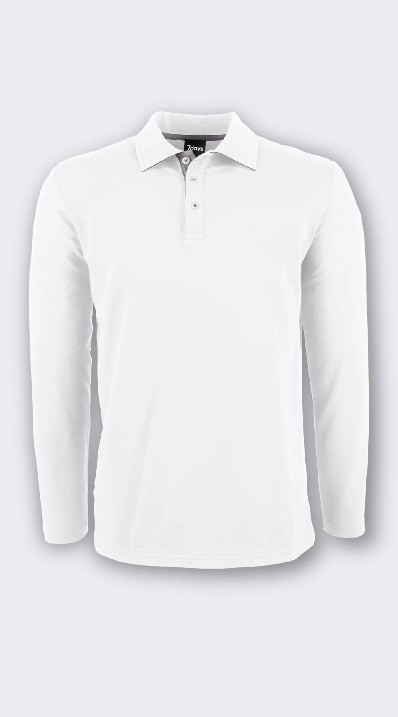 Sale Langarmshirt ALGIER mit Kragen, Single Jersey Herren Langarmshirts