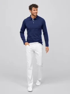 Sale Langarmshirt ALGIER mit Kragen, Single Jersey Herren Poloshirts|Langarmshirts