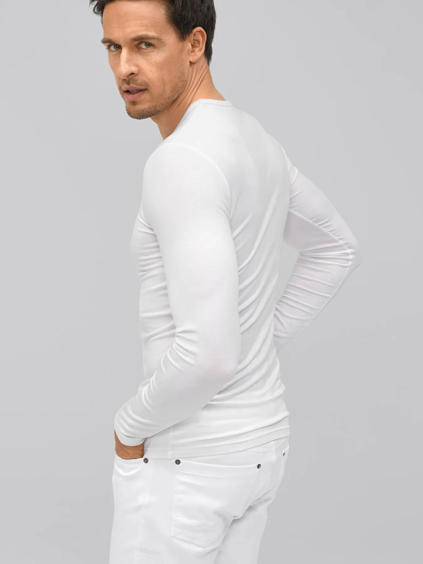 Discount Langarmshirt Lyocell Herren Langarmshirts