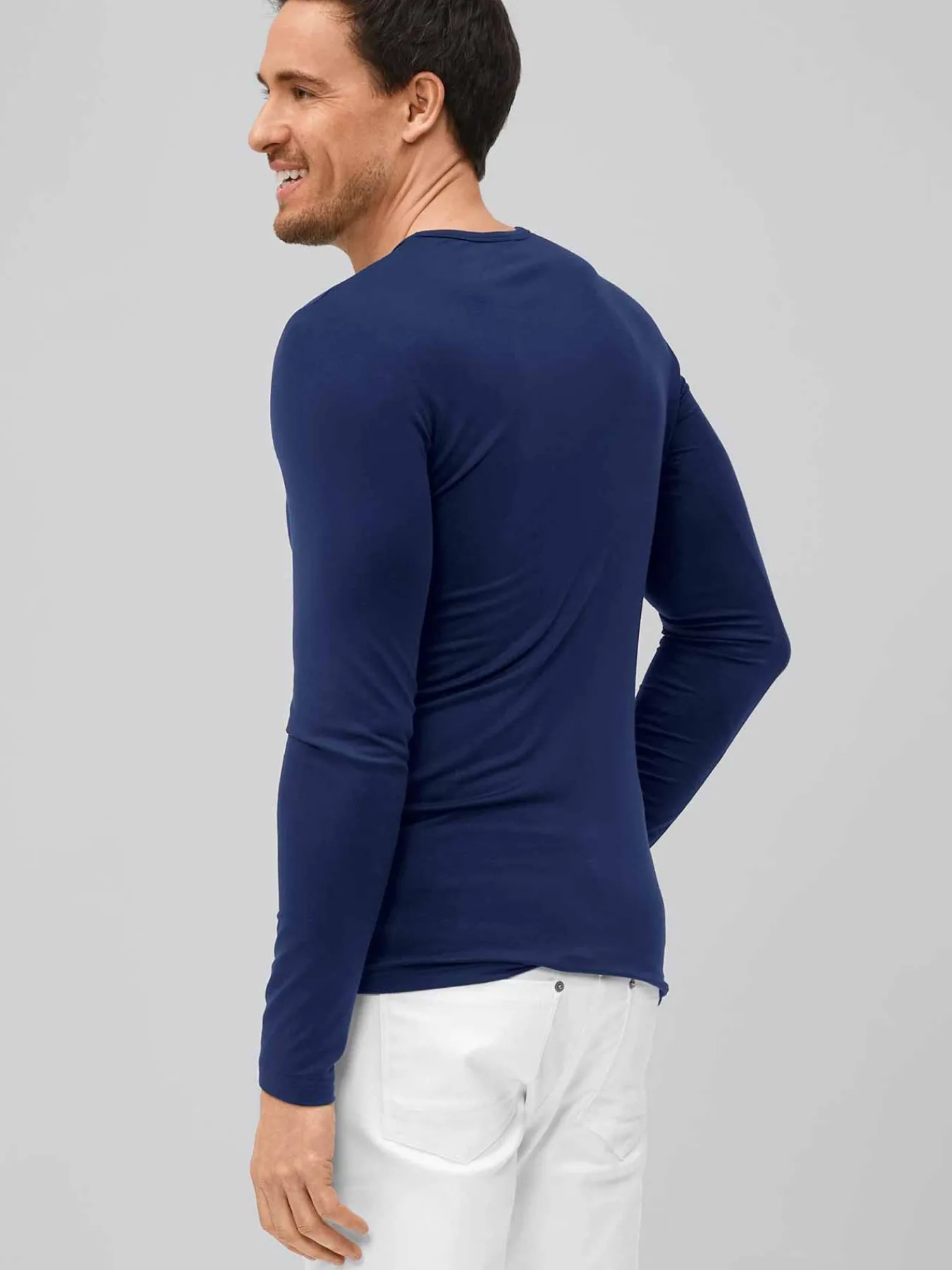 Hot Langarmshirt Lyocell Herren Langarmshirts