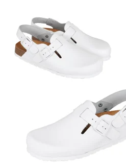 Online Leder-Clog mit Fersenriemen Damen Clogs|Clogs